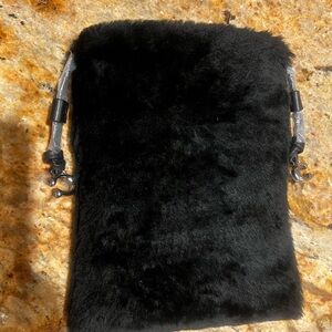 Coach Black Shearling Drawstring Bag